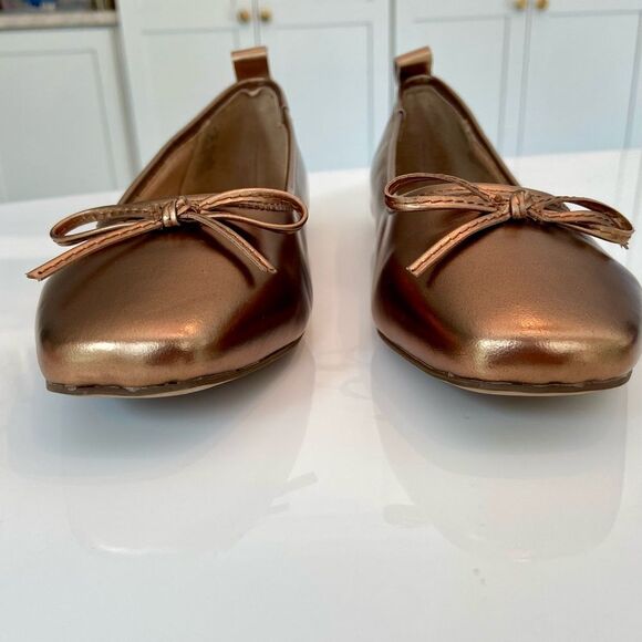 Kelsi Dagger Ballet Flats bronze Frankie Square Toe Size 8 - Picture 2 of 10